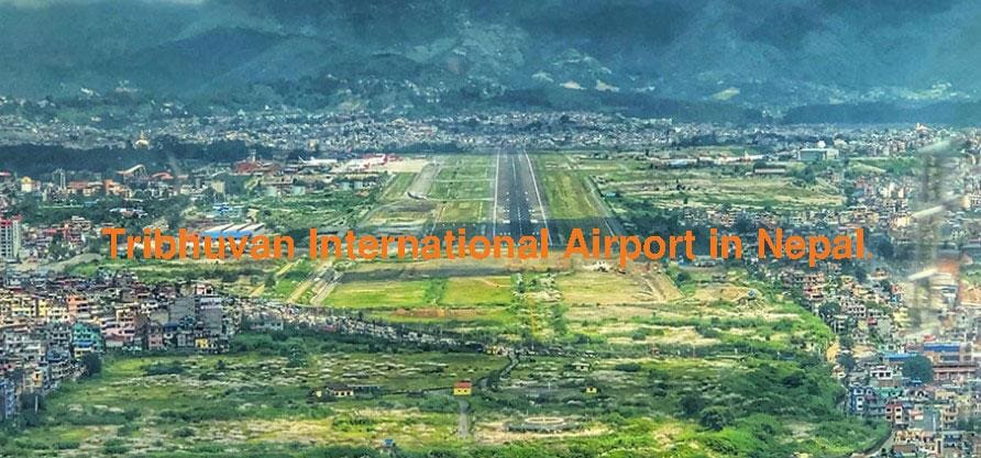 The runway of Nepal international airport. 